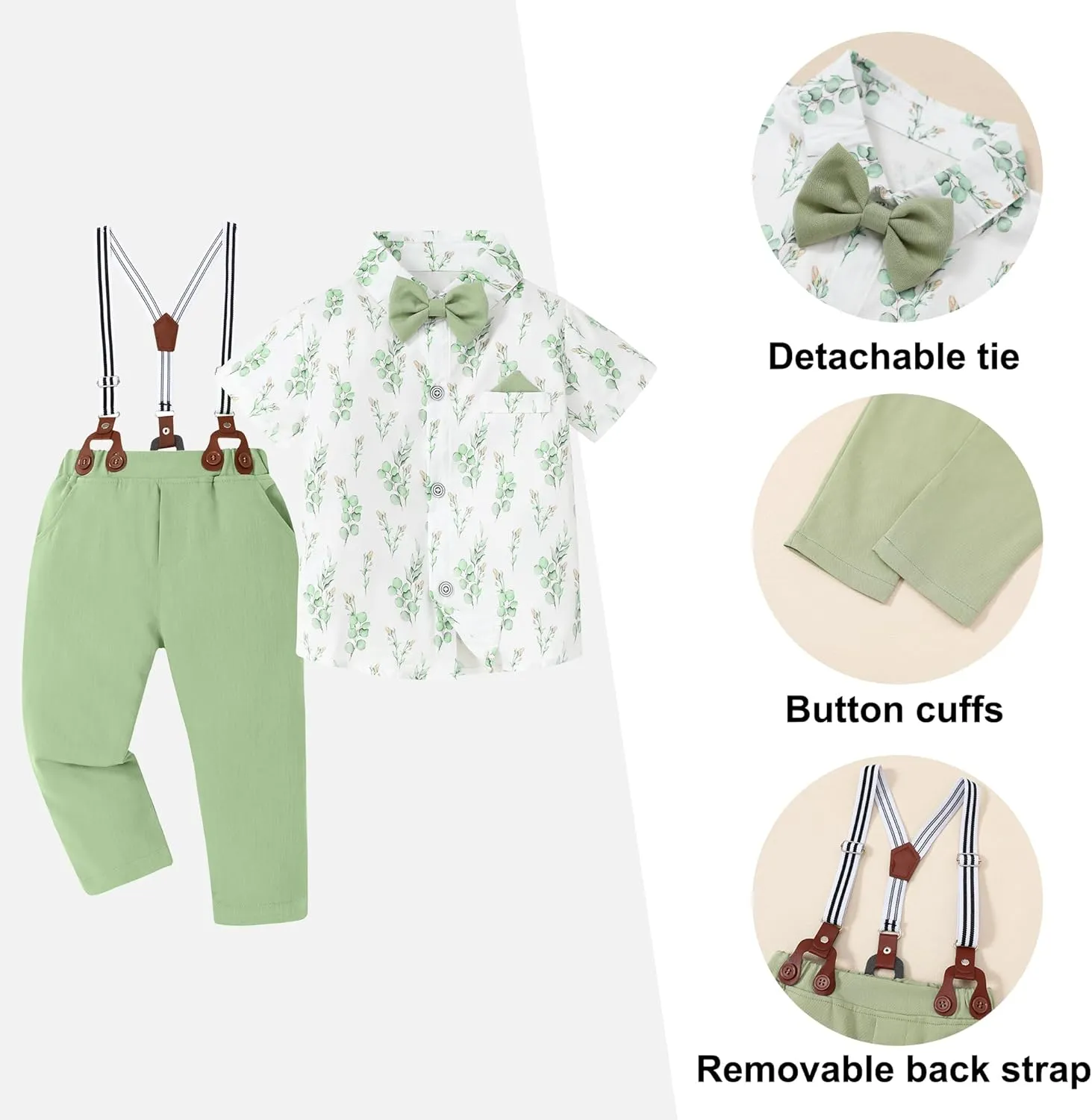 DISAUR Baby Boy Clothes Suits Toddler Dress Shirt With Bowtie Suspender Pants Outfit Sets Gentleman Wedding 1-6 Years
