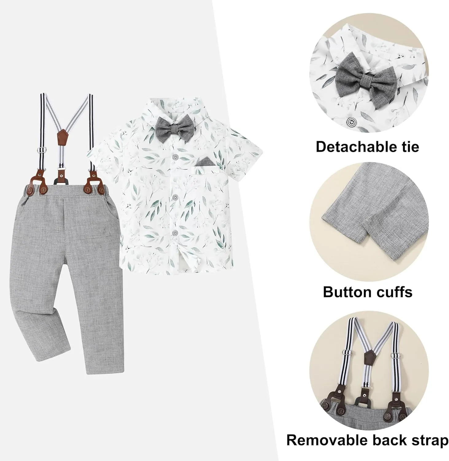 DISAUR Baby Boy Clothes Suits Toddler Dress Shirt With Bowtie Suspender Pants Outfit Sets Gentleman Wedding 1-6 Years
