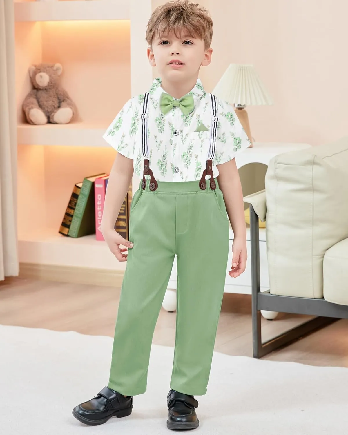 DISAUR Baby Boy Clothes Suits Toddler Dress Shirt With Bowtie Suspender Pants Outfit Sets Gentleman Wedding 1-6 Years