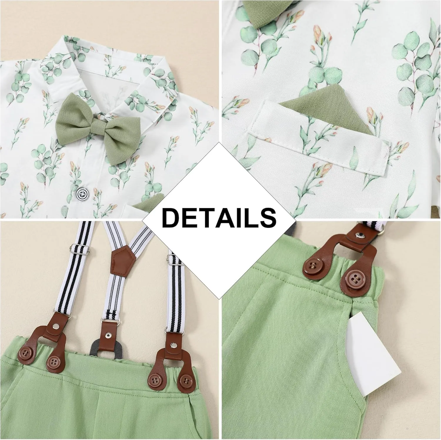 DISAUR Baby Boy Clothes Suits Toddler Dress Shirt With Bowtie Suspender Pants Outfit Sets Gentleman Wedding 1-6 Years