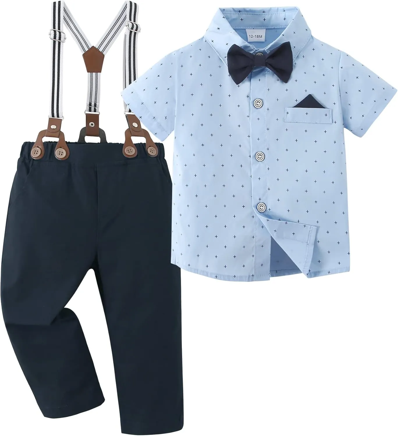 DISAUR Baby Boy Clothes Suits Toddler Dress Shirt With Bowtie Suspender Pants Outfit Sets Gentleman Wedding 1-6 Years