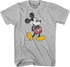 Disney Mickey Mouse Classic Distressed Standing Boys Youth T-Shirt