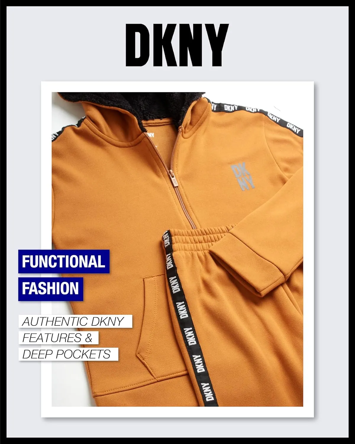 DKNY Boys' Sweatsuit Set - 2 Piece Fleece Sweatshirt and Jogger Sweatpants (Size: 4-12)
