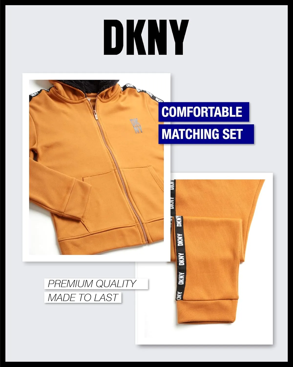 DKNY Boys' Sweatsuit Set - 2 Piece Fleece Sweatshirt and Jogger Sweatpants (Size: 4-12)