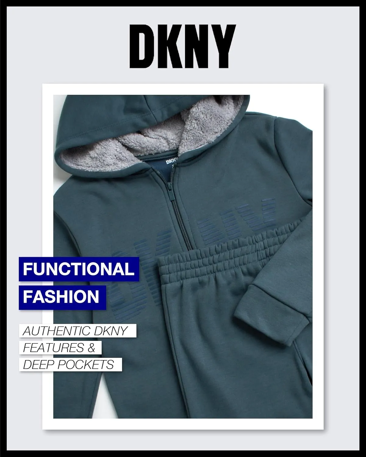 DKNY Boys' Sweatsuit Set - 2 Piece Fleece Sweatshirt and Jogger Sweatpants (Size: 4-12)