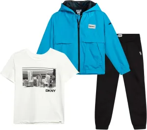 DKNY Boys' Sweatsuit Set - 3 Piece Hoodie, T-Shirt, and Jogger Pants (4-12)