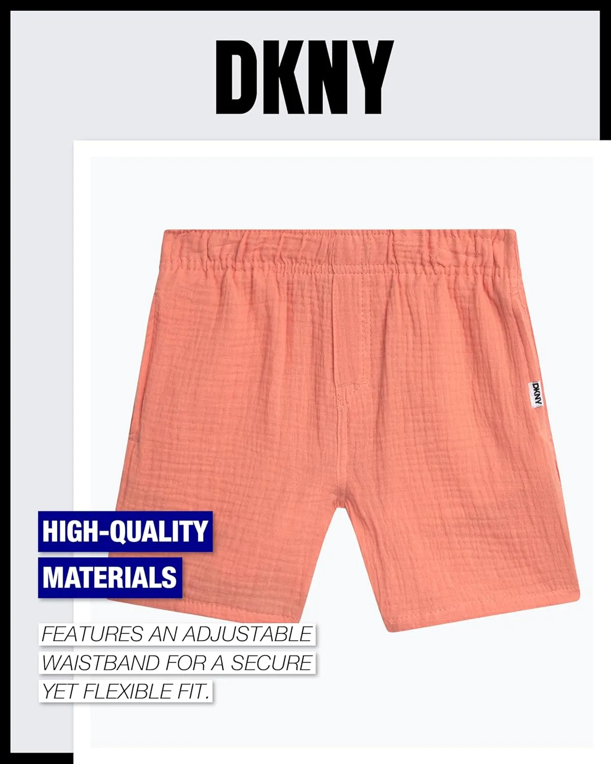 DKNY Toddler Boys' Cabana Set - 2 Piece Short Sleeve Button Down Shirt and Matching Shorts for Little Boys (Sizes: 2T-7)