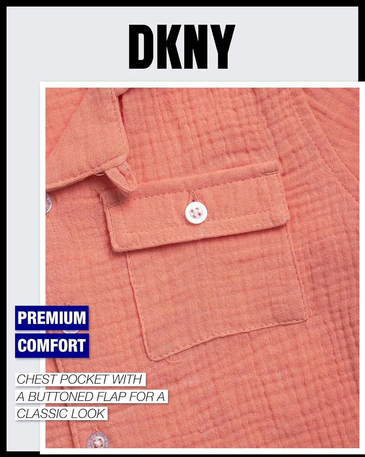 DKNY Toddler Boys' Cabana Set - 2 Piece Short Sleeve Button Down Shirt and Matching Shorts for Little Boys (Sizes: 2T-7)