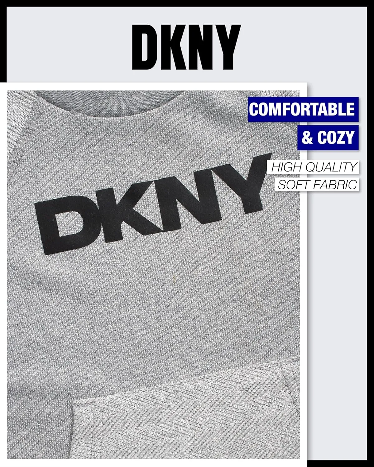 DKNY Toddler Boys' Shorts Set - 2 Piece Knitted Short Sleeve Crew Neck Tee and Matching Fleece Shorts (Sizes: 2T-7)
