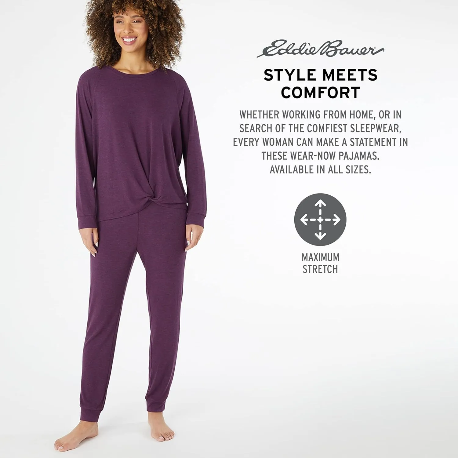Eddie Bauer Lounge Sets for Women - Cozy Long Sleeve Shirt and Joggers Lounge Wear Sets for Women - Soft Jogger Lounge Sets