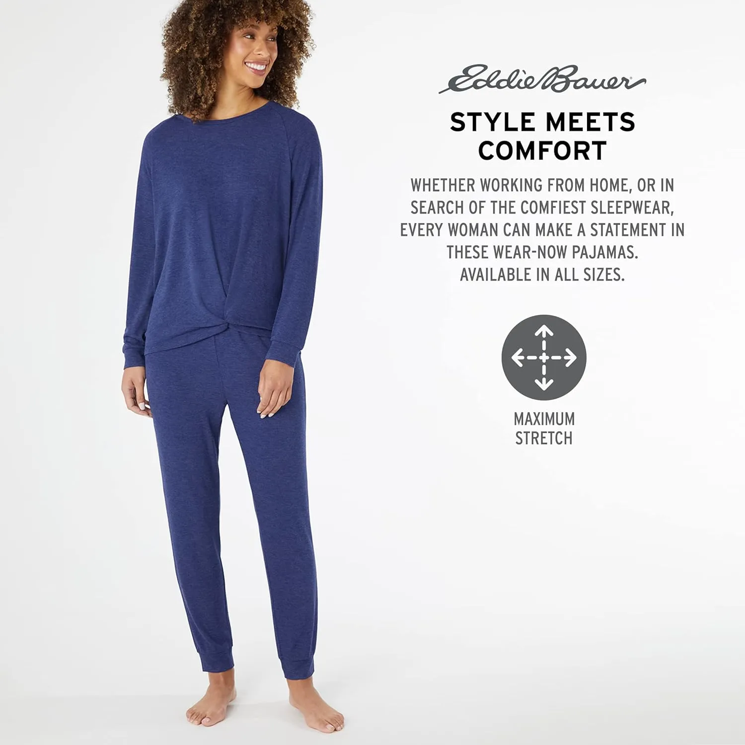 Eddie Bauer Lounge Sets for Women - Cozy Long Sleeve Shirt and Joggers Lounge Wear Sets for Women - Soft Jogger Lounge Sets