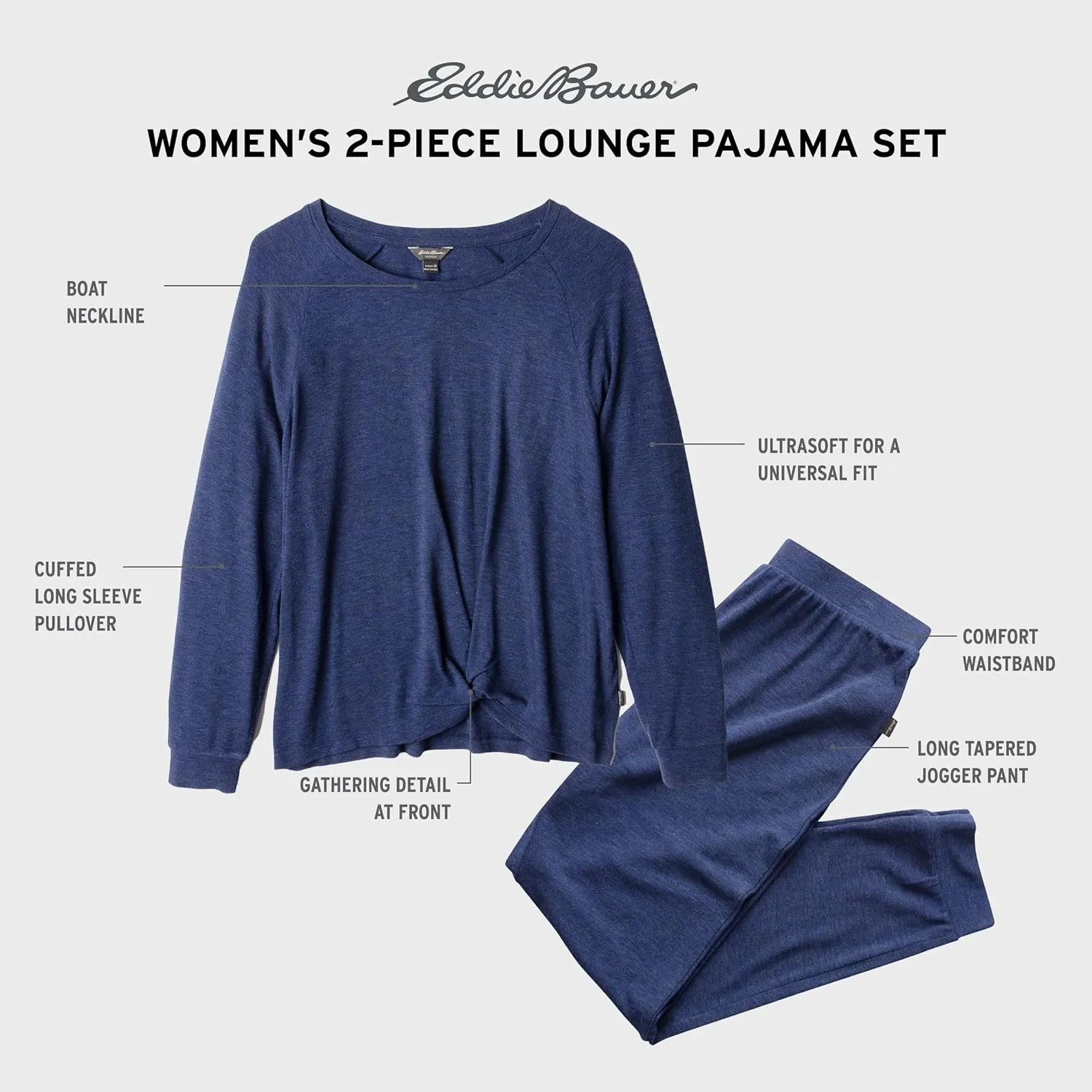 Eddie Bauer Lounge Sets for Women - Cozy Long Sleeve Shirt and Joggers Lounge Wear Sets for Women - Soft Jogger Lounge Sets