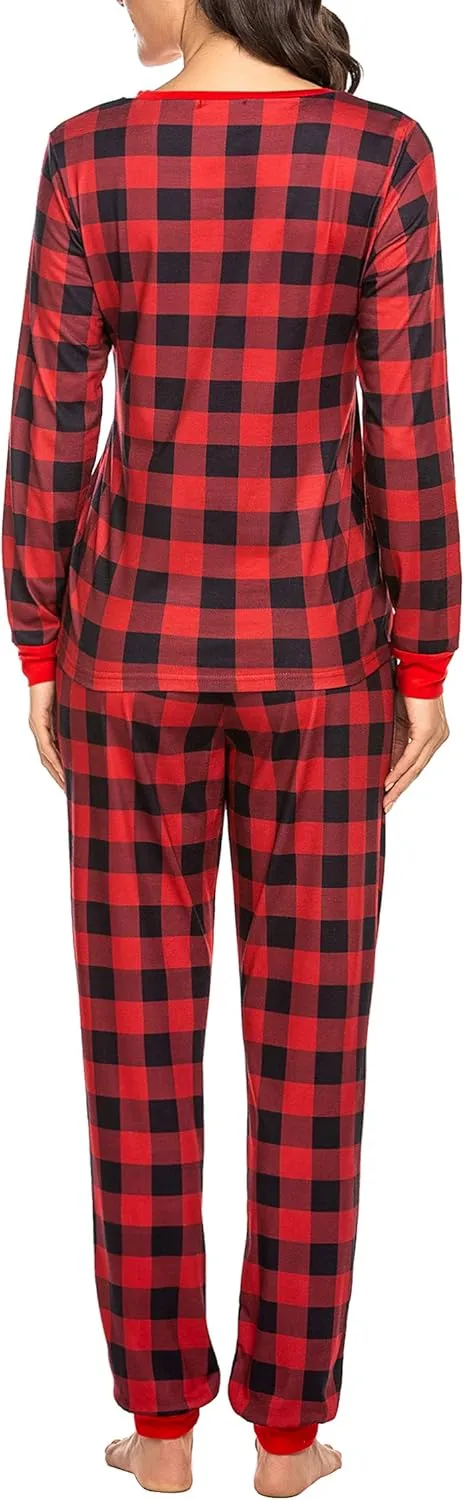 Ekouaer Womens Pajamas Sets Long Sleeve Tops with Jogger Pants Soft Pjs Lounge Set Outfits with Pockets