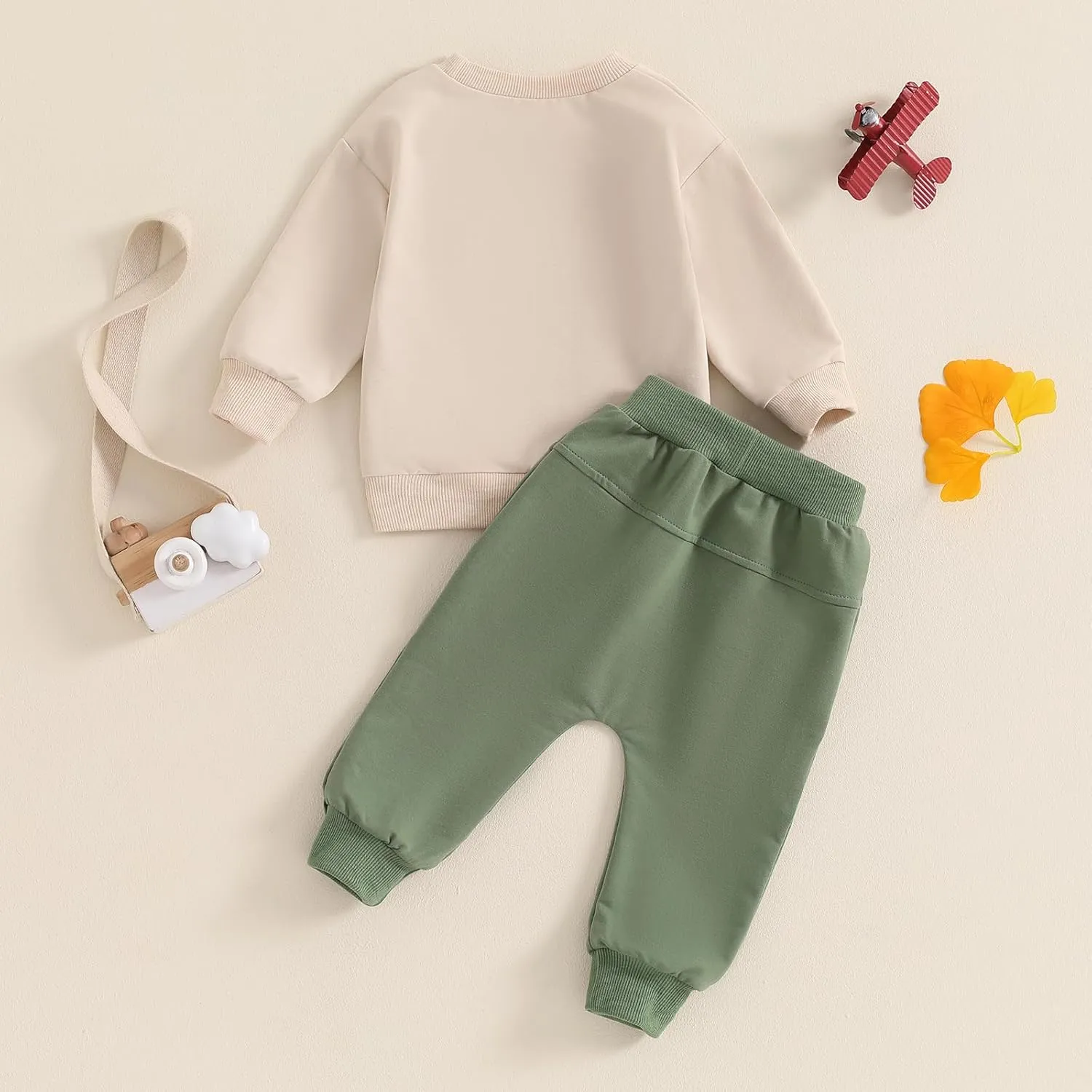 fhutpw Toddler Baby Boy Clothes Funny Letter Long Sleeve Sweatshirt Pullover Top Jogger Pants Fall Winter Outfits