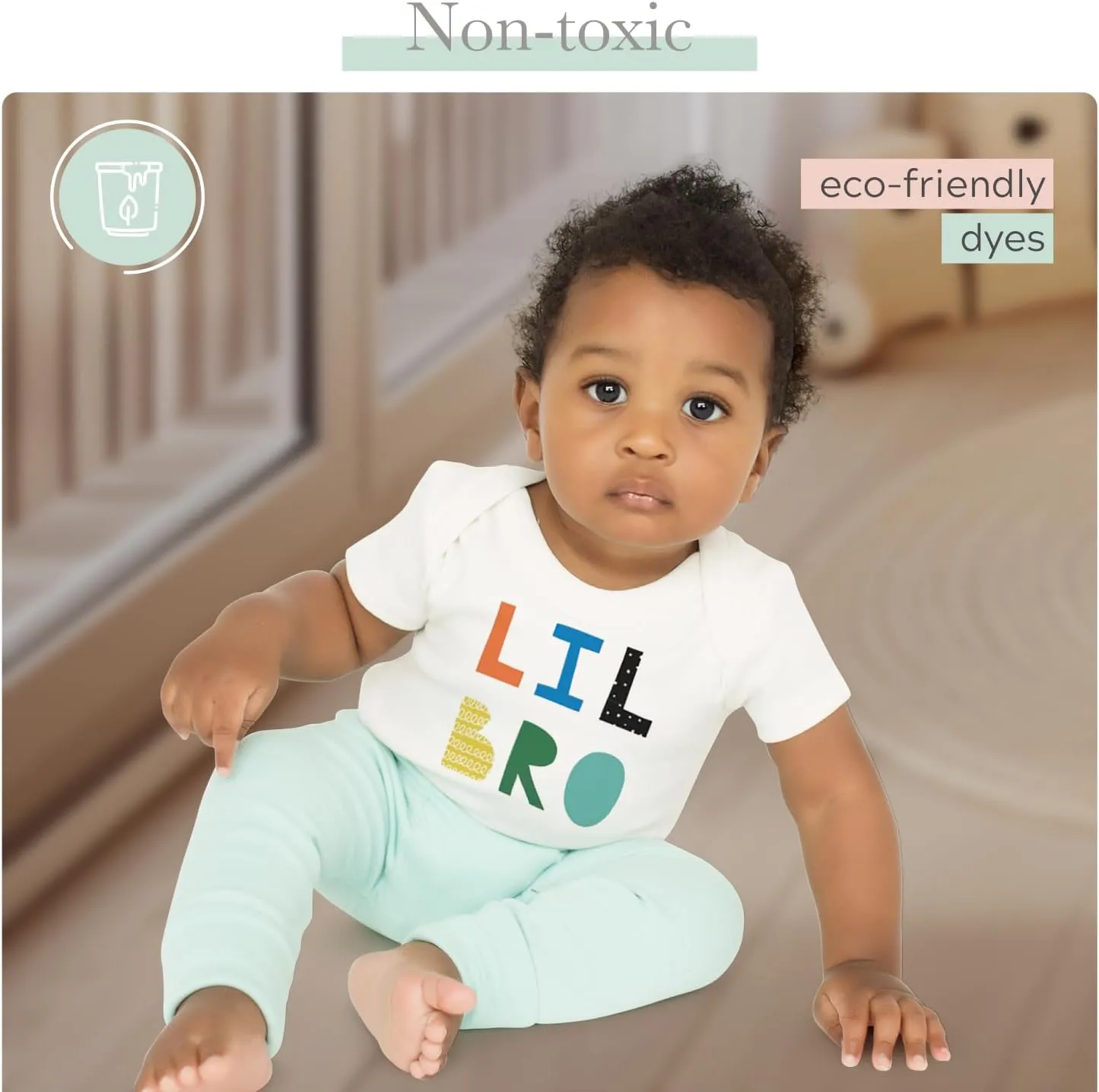 Finn   Emma Organic Cotton Graphic Baby Onesie - Gender Neutral Bodysuits for Babies 0-12 Months in Multiple Sizes and Styles