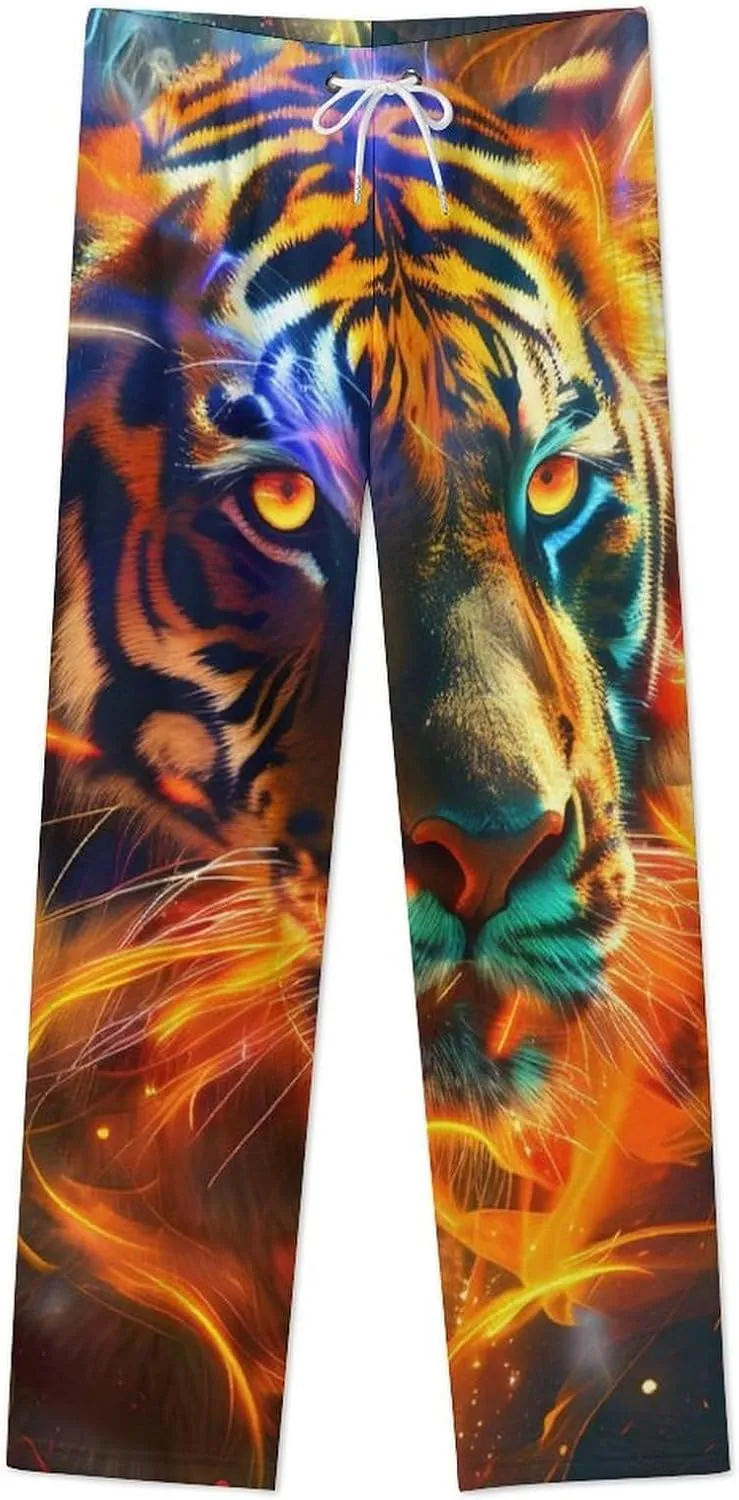 Fire Tiger Women's Pajama Pants Fleece Warm Pj Bottoms Sleepwear Lounge Pants Loungewear