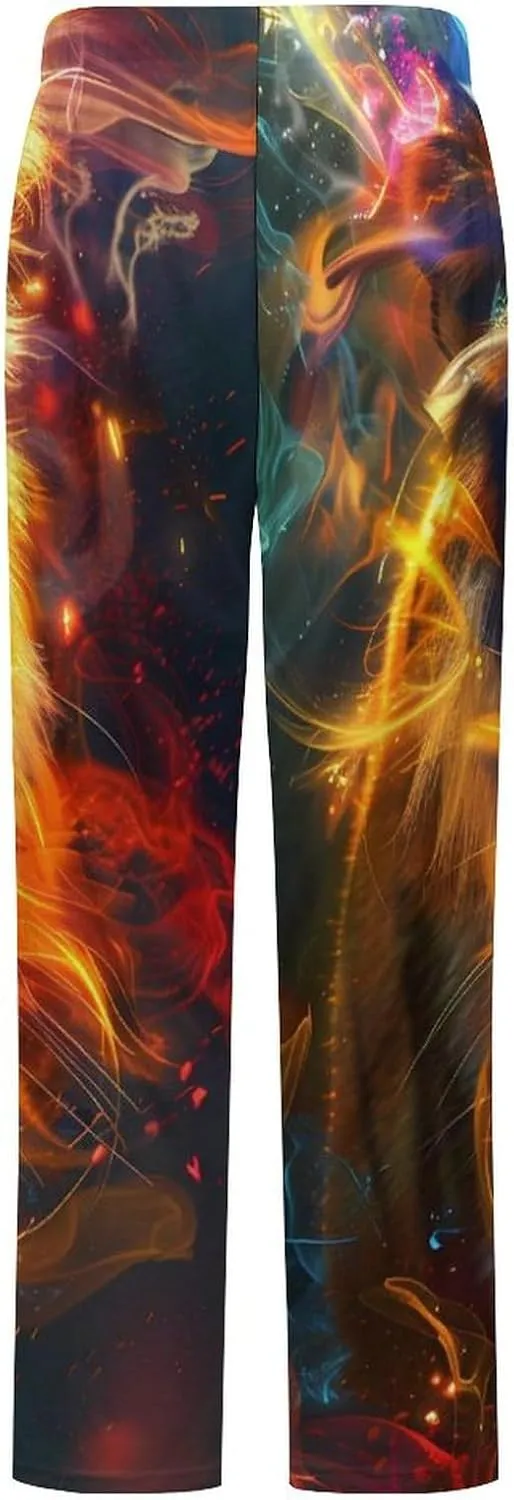 Fire Tiger Women's Pajama Pants Fleece Warm Pj Bottoms Sleepwear Lounge Pants Loungewear