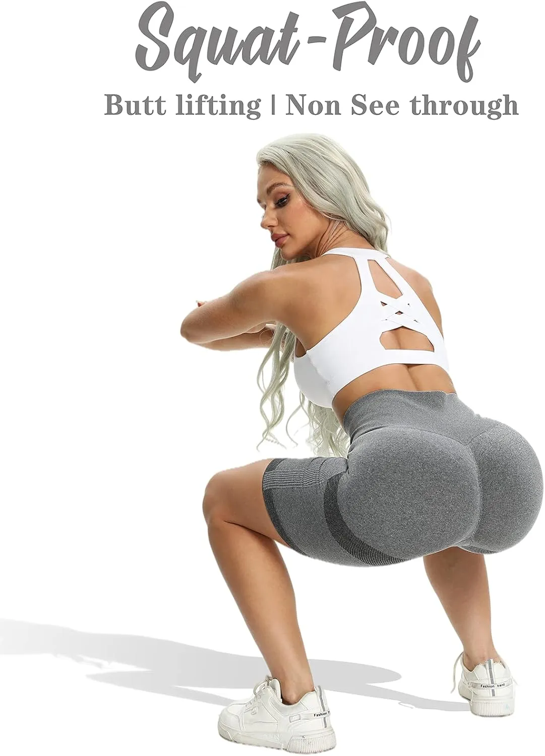 FITTOO Women's Seamless Scrunch Butt Lift Biker Shorts High Waist Booty Contour Workout Yoga Gym Shorts