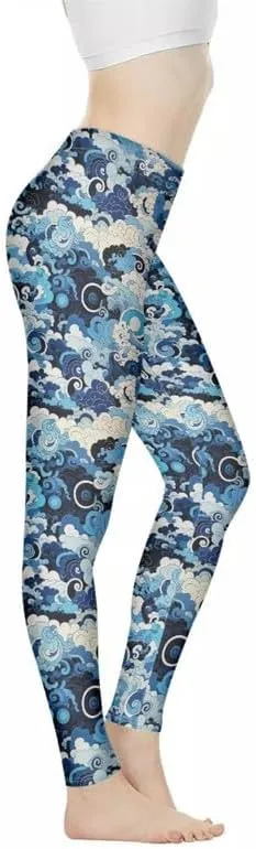 Floral Humming Bird Over Size Women's High-Waist Yoga Legging Dolphin Galaxy Bee Tie-Dye Jogging Cycling Activewear