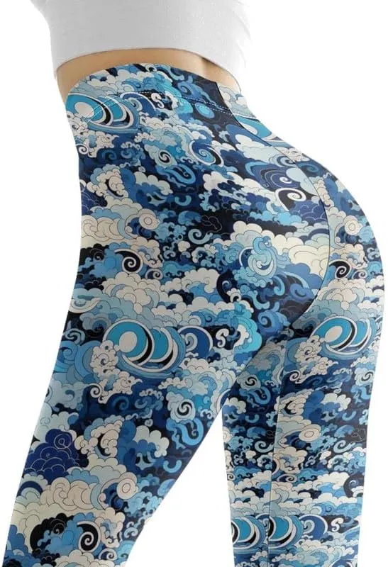 Floral Humming Bird Over Size Women's High-Waist Yoga Legging Dolphin Galaxy Bee Tie-Dye Jogging Cycling Activewear