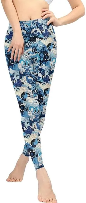 Floral Humming Bird Over Size Women's High-Waist Yoga Legging Dolphin Galaxy Bee Tie-Dye Jogging Cycling Activewear