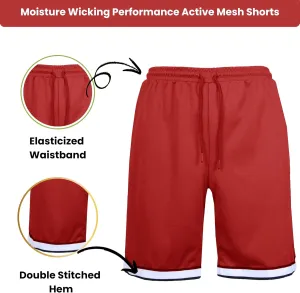 Galaxy by Harvic Men's Mesh Performance Shorts, Quick Dry Athletic Shorts with Pocket Running Gym