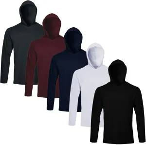 Gary Com 5 Packs Men Long Sleeve T-Shirts Quick Dry Athletic Running Activewear Workout Hoodies UPF 50  Sun Protection