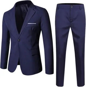 Generic Boy's Suit Formal Slim Fit 2 Pieces Suit Set Pant Coat Outfits Boys Tuxedo Suit Prom Suits for Teen Boys 10-18 Years