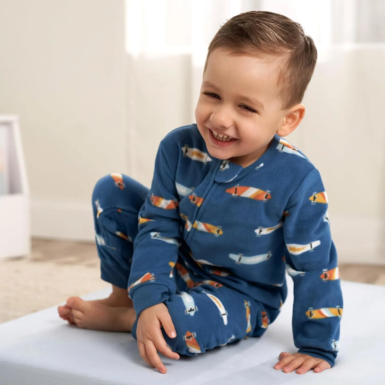 Gerber Baby Boys' Flame Resistant Fleece Footless Pajamas (3 Pack)