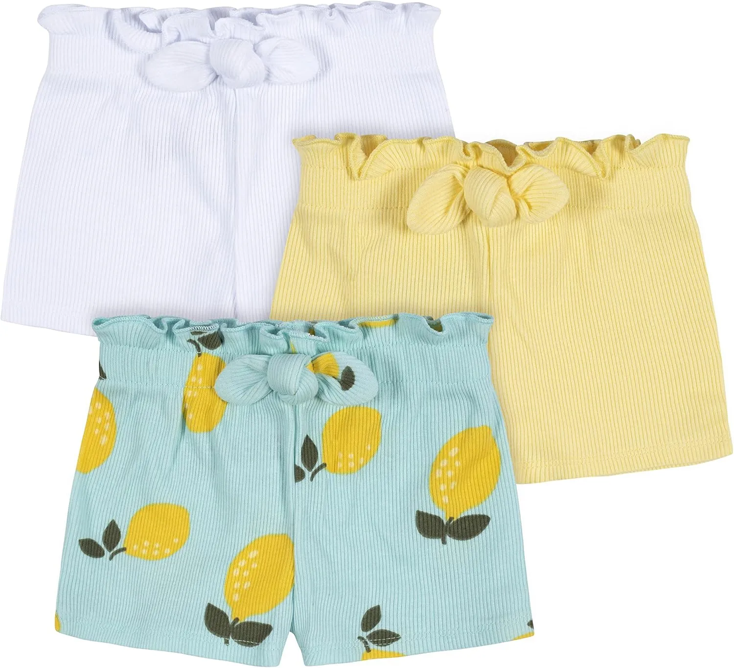 Gerber Baby Girls' Toddler 3-Pack Pull-On Knit Shorts