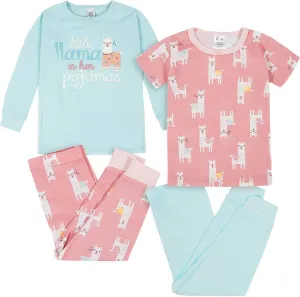 Gerber Baby Girls' Toddler Snug Fit 4-Piece Pajama Set