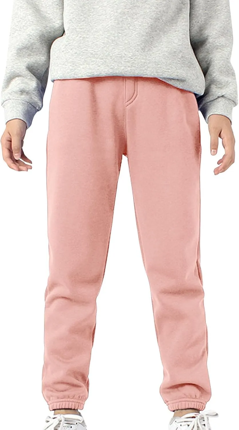 Girls Boys Sweatpants Fleece Athletic Workout Toddler Cargo Joggers Outdoor with Drawstring School Uniform