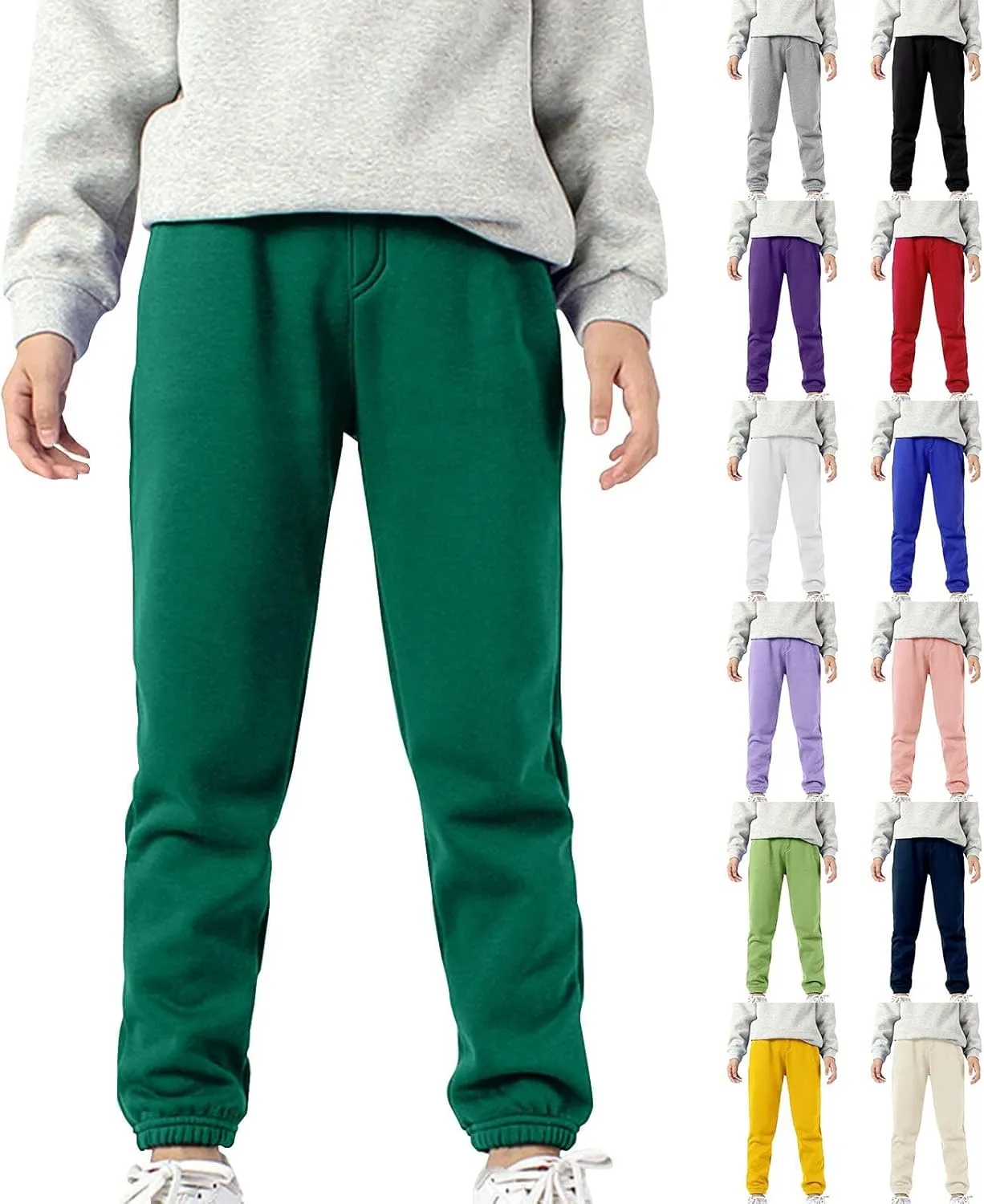 Girls Boys Sweatpants Fleece Athletic Workout Toddler Cargo Joggers Outdoor with Drawstring School Uniform
