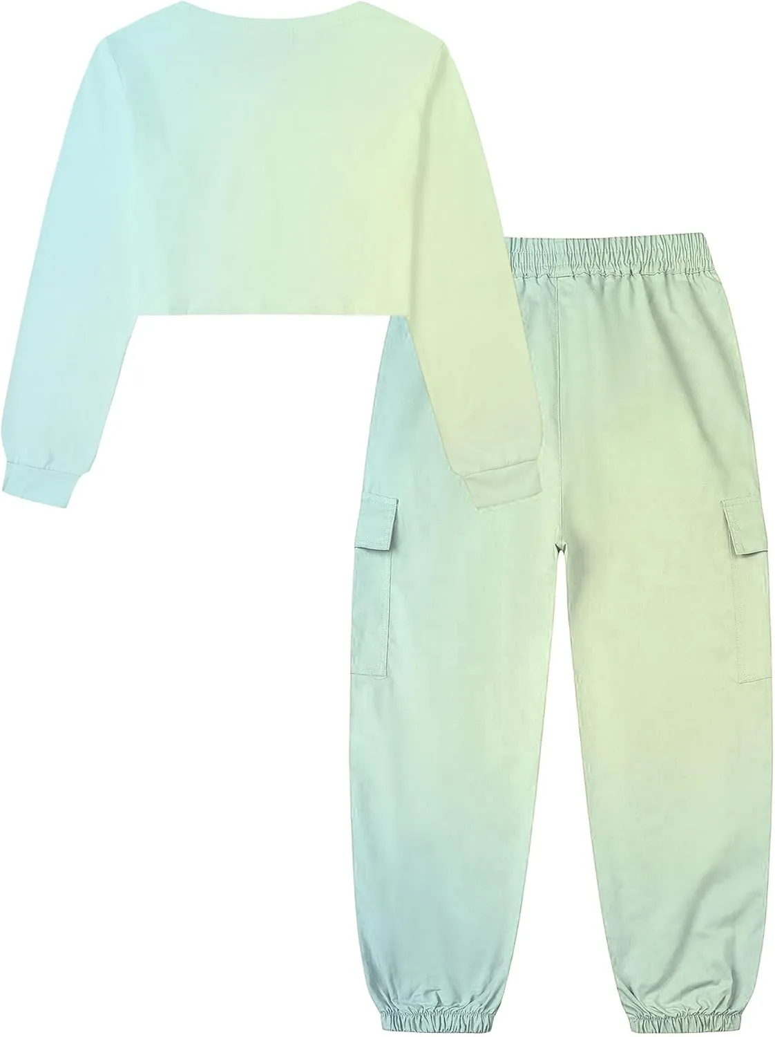 Girls Clothing Sets, Girls Long Sleeved and Cargo Jogger Pants Outfits 2pcs Clothes Set