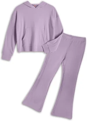 Girls' Clothing Sets Long Sleeve Crop Tops Hoodies and Flare Sweatpants Outfits Size 4-13 Years Old