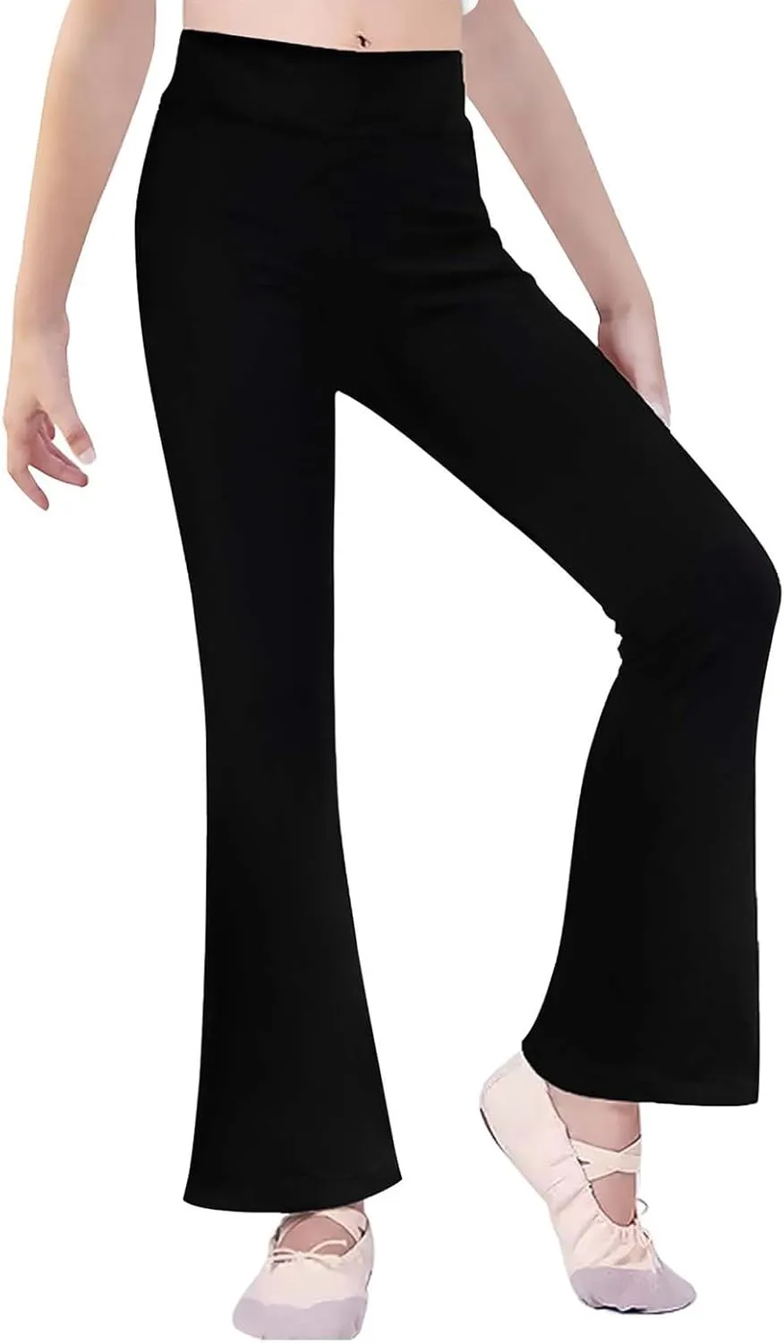 Girl's Flare Leggings with Pockets Kids High Waisted Bootcut Yoga Pants Stretch Dance Bell Bottoms Leggings