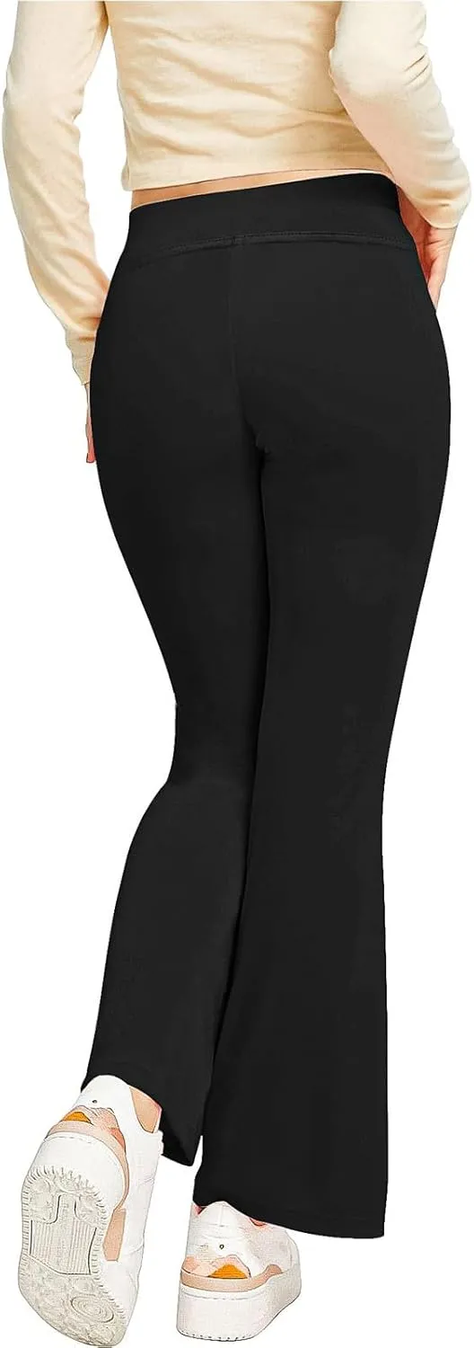 Girl's Flare Leggings with Pockets Kids High Waisted Bootcut Yoga Pants Stretch Dance Bell Bottoms Leggings