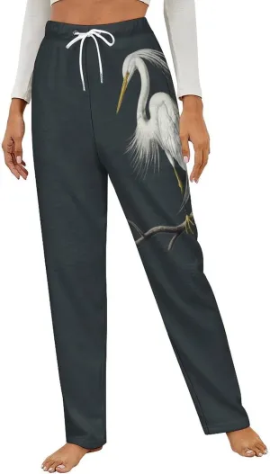 Great Egret Women's Pajama Pants Fleece Warm Pj Bottoms Sleepwear Lounge Pants Loungewear