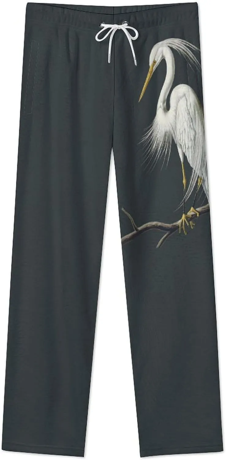 Great Egret Women's Pajama Pants Fleece Warm Pj Bottoms Sleepwear Lounge Pants Loungewear