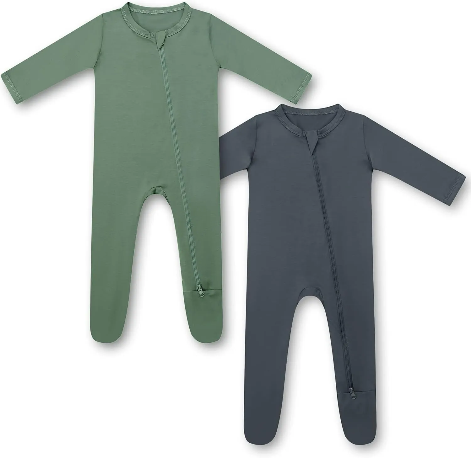 HAPIU Rayon from Bamboo Baby Footed Pajamas, 2 Way Zipper YKK, Footie for Baby Boy Girls, Newborn-24 Months