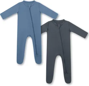 HAPIU Rayon from Bamboo Baby Footed Pajamas, 2 Way Zipper YKK, Footie for Baby Boy Girls, Newborn-24 Months