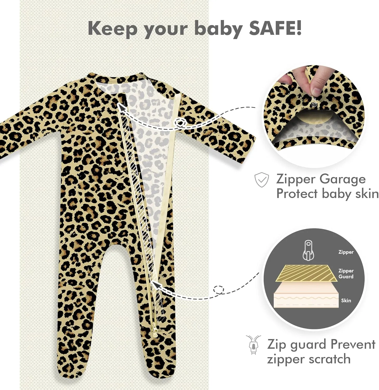 HAPIU Rayon from Bamboo Baby Footed Pajamas, 2 Way Zipper YKK, Footie for Baby Boy Girls, Newborn-24 Months