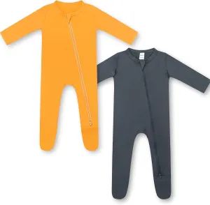 HAPIU Rayon from Bamboo Baby Footed Pajamas, 2 Way Zipper YKK, Footie for Baby Boy Girls, Newborn-24 Months