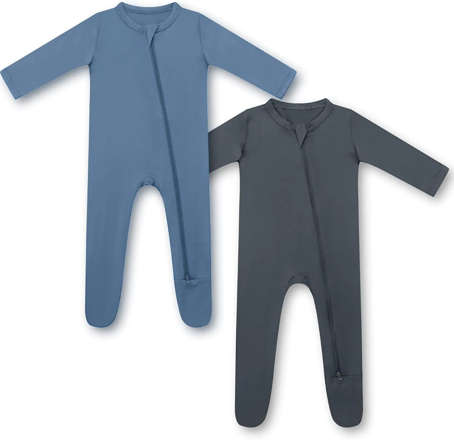 HAPIU Rayon from Bamboo Baby Footed Pajamas, 2 Way Zipper YKK, Footie for Baby Boy Girls, Newborn-24 Months