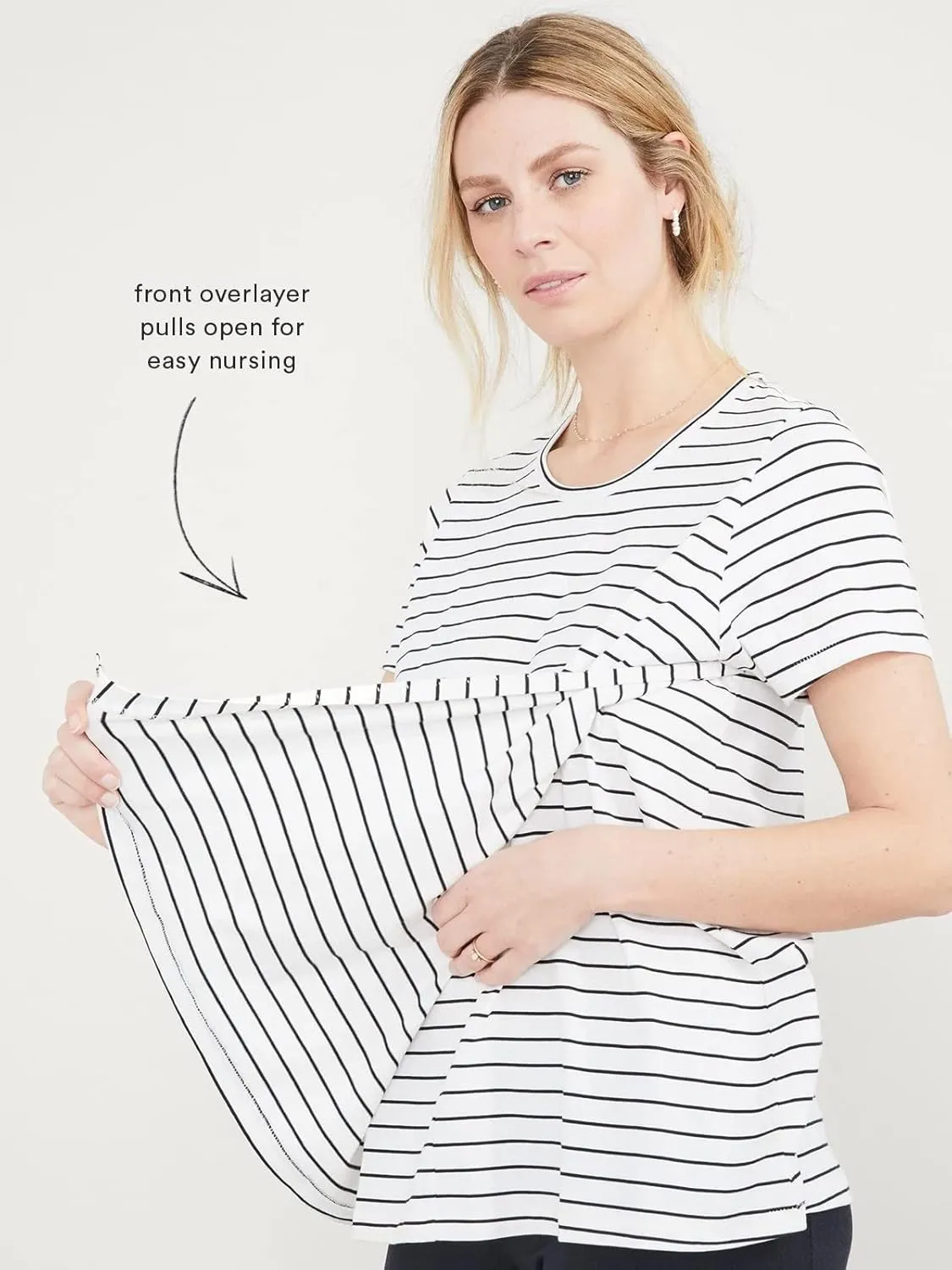 HATCH Organic Cotton Nursing Tee Pima Cotton | Designed with Nursing in Mind for Easy Access Feeds