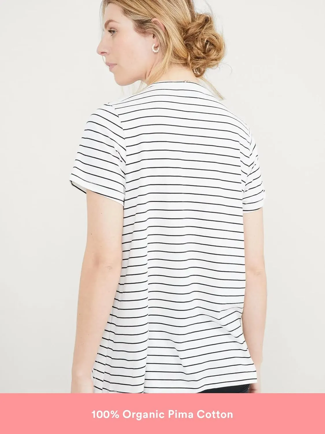 HATCH Organic Cotton Nursing Tee Pima Cotton | Designed with Nursing in Mind for Easy Access Feeds