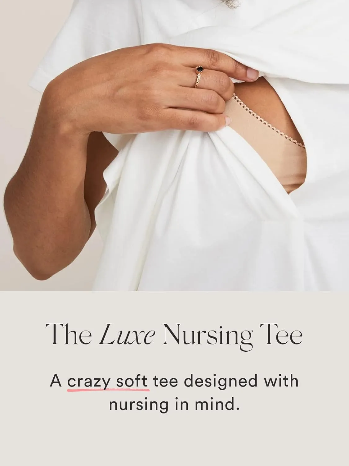 HATCH Organic Cotton Nursing Tee Pima Cotton | Designed with Nursing in Mind for Easy Access Feeds