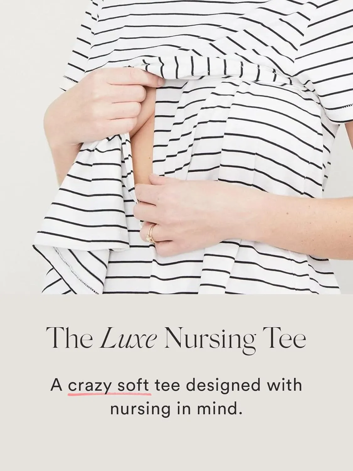 HATCH Organic Cotton Nursing Tee Pima Cotton | Designed with Nursing in Mind for Easy Access Feeds