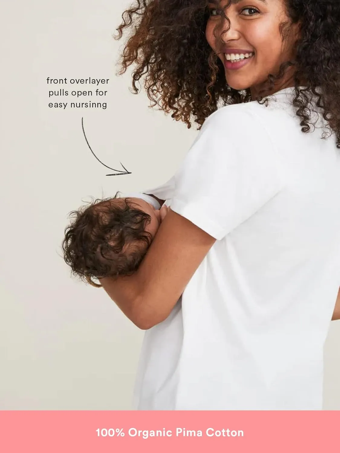 HATCH Organic Cotton Nursing Tee Pima Cotton | Designed with Nursing in Mind for Easy Access Feeds