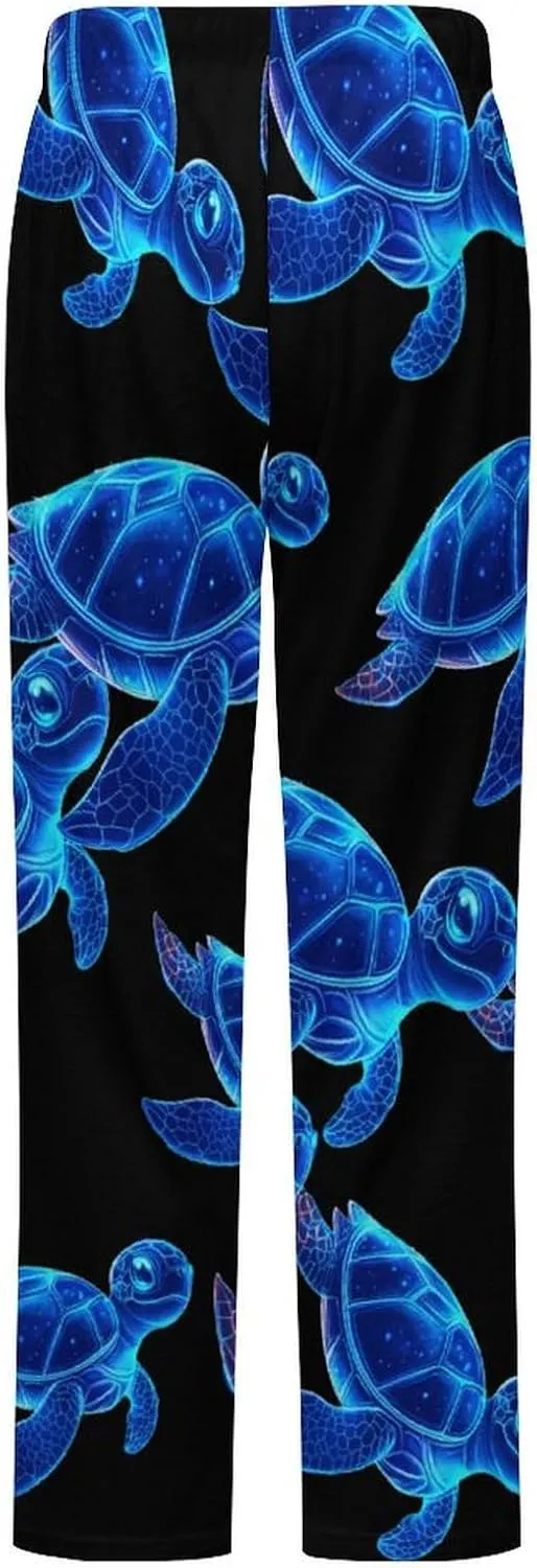 Hawaiian Sea Turtle Women's Pajama Pants Fleece Warm Pj Bottoms Sleepwear Lounge Pants Loungewear